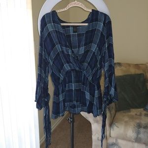 FTF Courtney Plaid Peplum Top